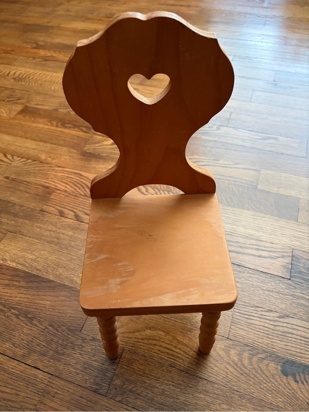American Girl Kirsten Fiddleback Wooden Chair Heart Cutout Used - Chair Only